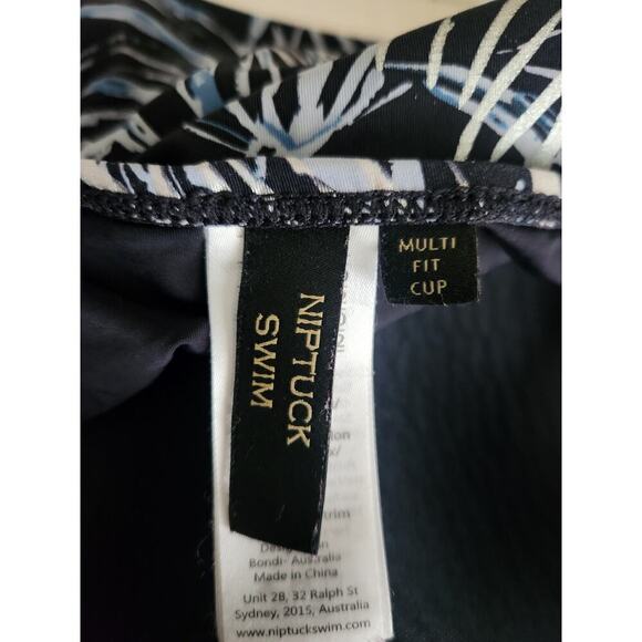 Nip Tuck Swim Palm Foil Twist Front Tummy Control Swimsuit sz 10 modest slimming - Picture 6 of 10